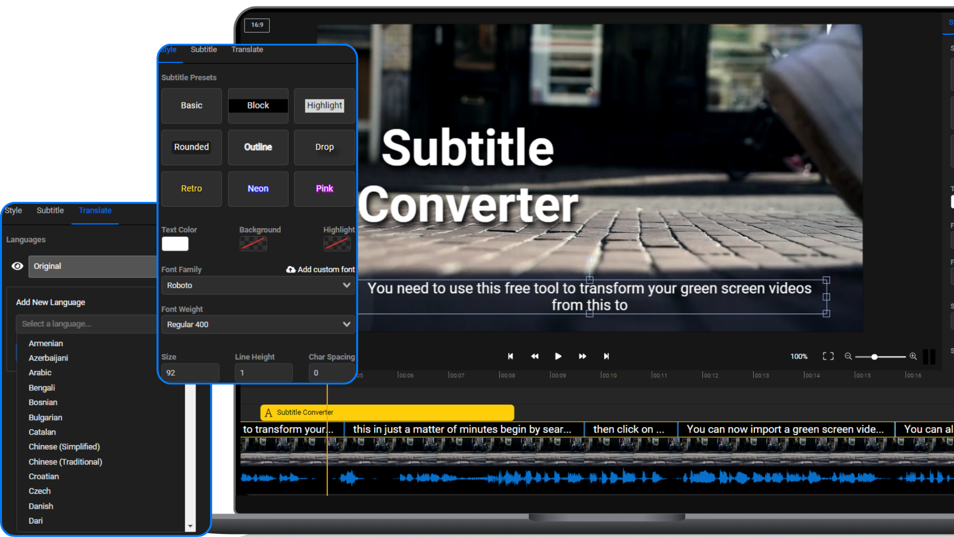 Quick Online Subtitle Converter for Video Editors Flixier